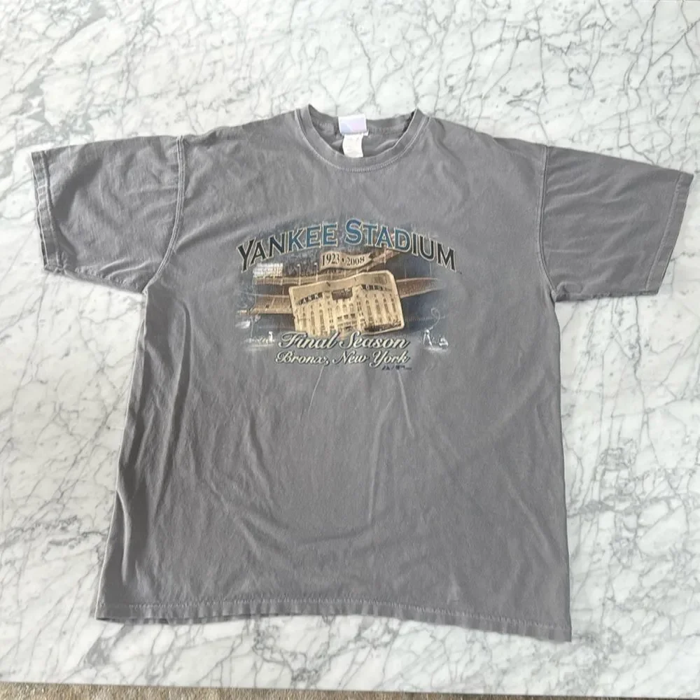 MAJESTIC YANKEE STADIUM 2008 FINAL SEASON T-SHIRT, MEN XL, MLB NEW YORK YANKEES